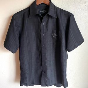 Hard Rock Cafe Men’s Black Button Down Shirt Size Medium